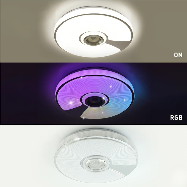 Управляемая музыкальная светодиодная люстра Esllse SONG RGB 60W R-SMART-380×70- WHITE/CHROME/SHINY-220-IP20 - изображение 4