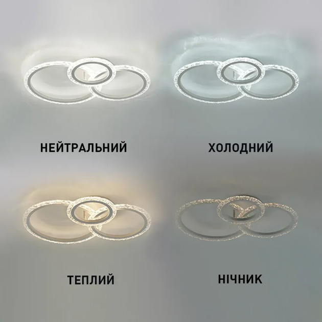 Смарт люстра управляемая светодиодная Esllse TRIO 3R 70Вт 3000-6500K 7000Лм 510x380x107 мм белая - изображение 3
