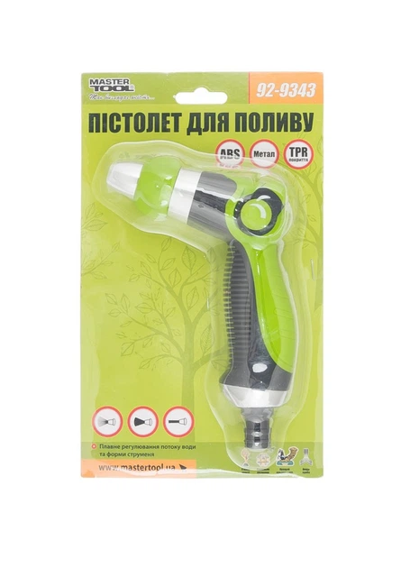 Пістолет для поливу MASTERTOOL 1/2" корпус ABS+метал TPR покриття плавне регулювання потоку води 92-9343 - Фото 6 Пістолет для поливу MASTERTOOL 1/2" корпус ABS+метал TPR покриття плавне регулювання потоку води 92-9343 - зображення 6