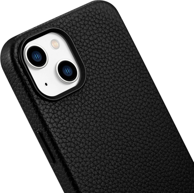 Etui iCarer Litchi Premium Leather Magsafe Back Case do Apple iPhone 14 Plus Black (WMI14220711-BK) - obraz 8
