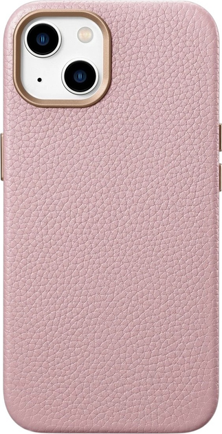 Etui iCarer Litchi Premium Leather Magsafe Back Case do Apple iPhone 14 Plus Pink (WMI14220711-PK) - obraz 1
