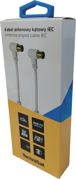 Kabel TechniSat Coaxial IEC - IEC 1.5 m White (76-4832-01) - obraz 3
