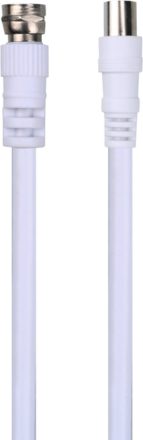 Kabel TechniSat Coaxial IEC - Coaxial F 1.5 m White (76-4833-01) - obraz 1