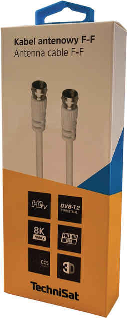 Kabel TechniSat Coaxial F - F 3 m White (76-4834-03) - obraz 3