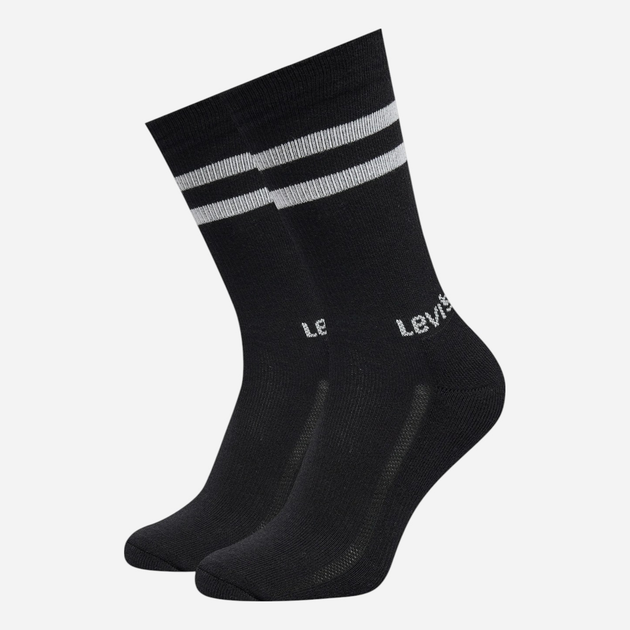 Набір жіночих шкарпеток високих Levi`s Regular Cut Sport Stripe 2P 35-38 2 пари Білий/Чорний (8720245583176) - зображення 2