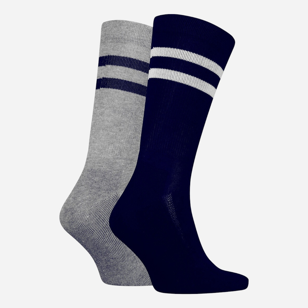 Набір жіночих шкарпеток високих Levi`s Regular Cut Sport Stripe 2P 35-38 2 пари Темно-синій/Сірий (8720245583237) - зображення 2