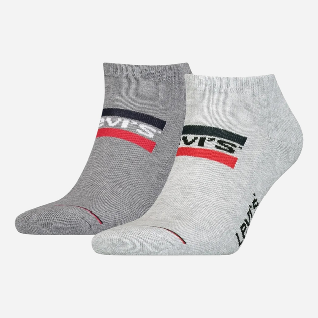 Zestaw skarpet męskich Levi`s Low Cut Sprtwr Logo 2P 39-42 2 pary Szary - obraz 1