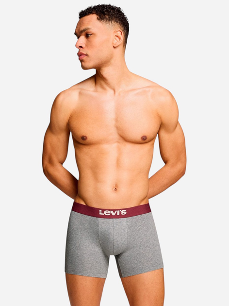 Zestaw majtek męskich typu bokserki Levi`s Men Sld Basc Boxer Brief Org Co XL 2 szt. Szary/Czarny - obraz 3