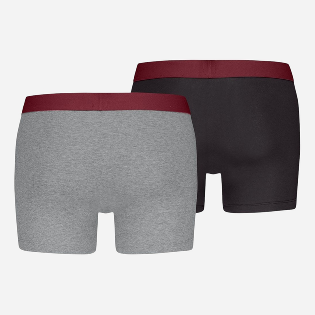 Набір трусів-боксерів чоловічих бавовняних Levi`s Men Sld Basc Boxer Brief Org Co M 2 шт Сірий/Чорний (8720245702683) - зображення 5