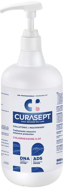 Ополіскувач для ротової порожнини Curasept ADS 920 + DNA 0.20% CHX 900 мл (8056746072339) - зображення 1
