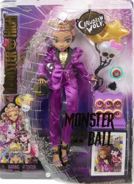 Lalka Monster High Monster Ball Clawdeen Wolf HNF69 (0194735139408) - obraz 1