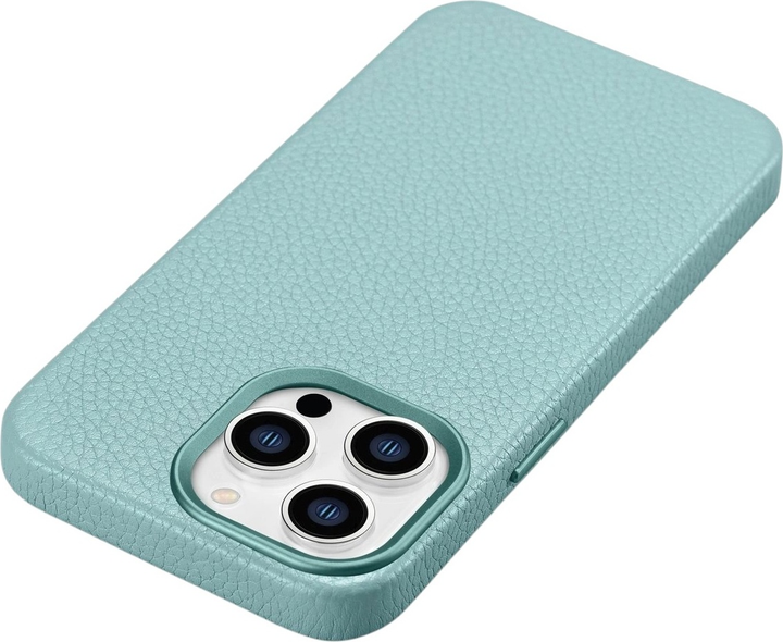 Панель iCarer Litchi Premium Leather Magsafe Back Case для Apple iPhone 14 Pro Green (WMI14220710-GN) - зображення 6
