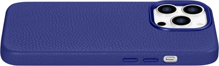 Etui iCarer Litchi Premium Leather Magsafe Back Case do Apple iPhone 14 Pro Max Dark Blue (WMI14220712-DB) - obraz 7
