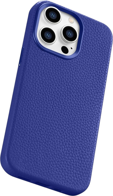 Etui iCarer Litchi Premium Leather Magsafe Back Case do Apple iPhone 14 Pro Max Dark Blue (WMI14220712-DB) - obraz 9