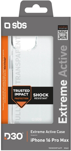 Etui SBS Extreme Active D3O do Apple iPhone 16 Pro Max Transparent (8018417482663) - obraz 2