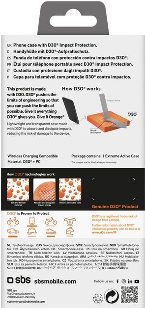 Etui SBS Extreme Active D3O do Apple iPhone 16 Pro Max Transparent (8018417482663) - obraz 3