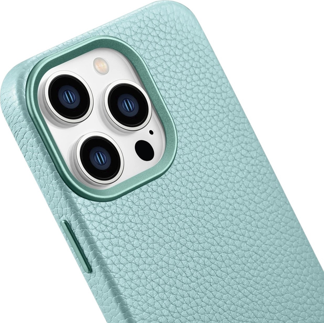 Etui iCarer Litchi Premium Leather Magsafe Back Case do Apple iPhone 14 Pro Max Green (WMI14220712-GN) - obraz 8