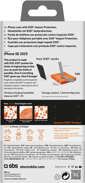 Etui SBS Extreme Mag D3O MagSafe do Apple iPhone 16e Transparent (8018417499609) - obraz 3