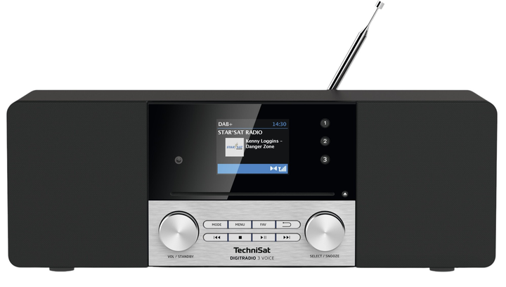 Радіо TechniSat DIGITRADIO 3 VOICE DAB+ Black/Silver (0000/3963) - зображення 1