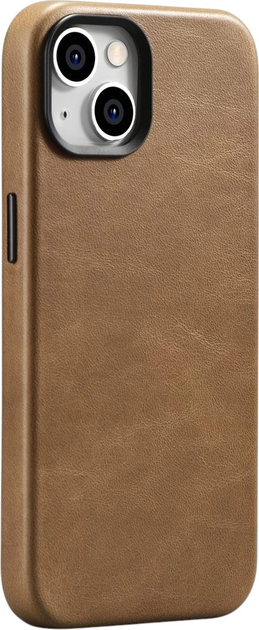 Etui iCarer Oil Wax Premium Leather Magsafe Back Case do Apple iPhone 14 Brown (WMI14220701-TN) - obraz 6