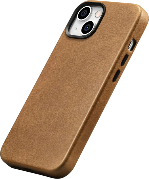 Etui iCarer Oil Wax Premium Leather Magsafe Back Case do Apple iPhone 14 Brown (WMI14220701-TN) - obraz 7