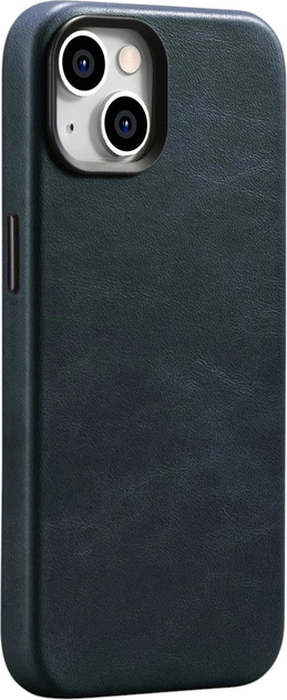 Панель iCarer Oil Wax Premium Leather Magsafe Back Case для Apple iPhone 14 Dark Blue (WMI14220701-BU) - зображення 6