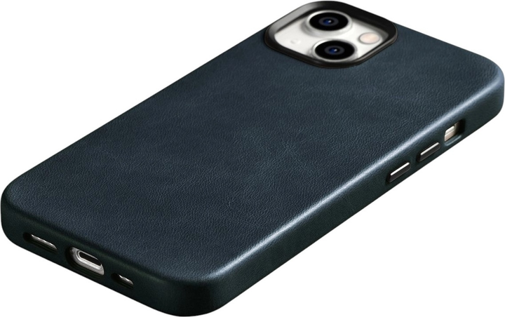 Панель iCarer Oil Wax Premium Leather Magsafe Back Case для Apple iPhone 14 Dark Blue (WMI14220701-BU) - зображення 11