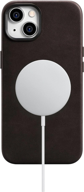Панель iCarer Oil Wax Premium Leather Magsafe Back Case для Apple iPhone 14 Plus Camel Tan (WMI14220703-BN) - зображення 5
