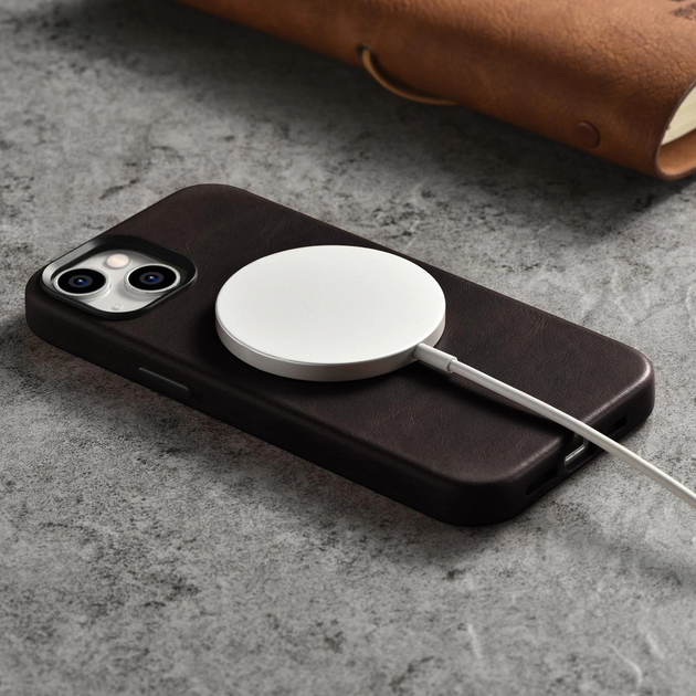 Панель iCarer Oil Wax Premium Leather Magsafe Back Case для Apple iPhone 14 Plus Camel Tan (WMI14220703-BN) - зображення 16