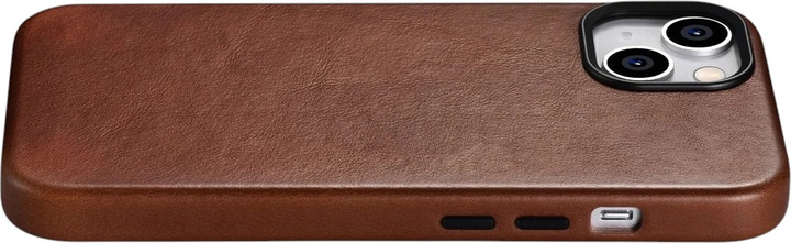 Панель iCarer Oil Wax Premium Leather Magsafe Back Case для Apple iPhone 14 Plus Retro Brown (WMI14220703-RB) - зображення 9