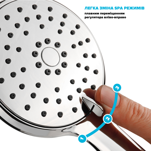 Водосберегающая душевая лейка DROP SPA3F-110CH с 3 SPA потоками - Экономия 42% - изображение 5