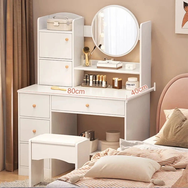 Стол туалетный макияжный с ящиками и LED-зеркалом STL-MD 71 белый
