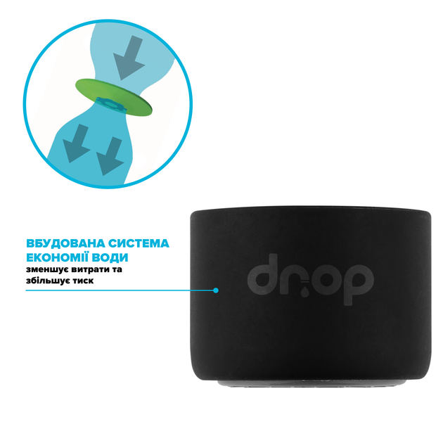 Водосберегающий аэратор DROP CL22-BL для смесителя - Экономия 58%, внутренняя F 22 мм, черный - Фото 3 Водосберегающий аэратор DROP CL22-BL для смесителя - Экономия 58%, внутренняя F 22 мм, черный - изображение 3