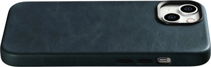 Панель iCarer Oil Wax Premium Leather Magsafe Back Case для Apple iPhone 14 Plus Dark Blue (WMI14220703-BU) - зображення 12