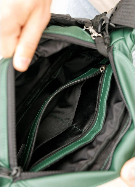 Большая мужская поясная сумка бананка из экокожи SAMBAG Зеленая (2941038721) - Фото 13 Большая мужская поясная сумка бананка из экокожи SAMBAG Зеленая (2941038721) - изображение 13