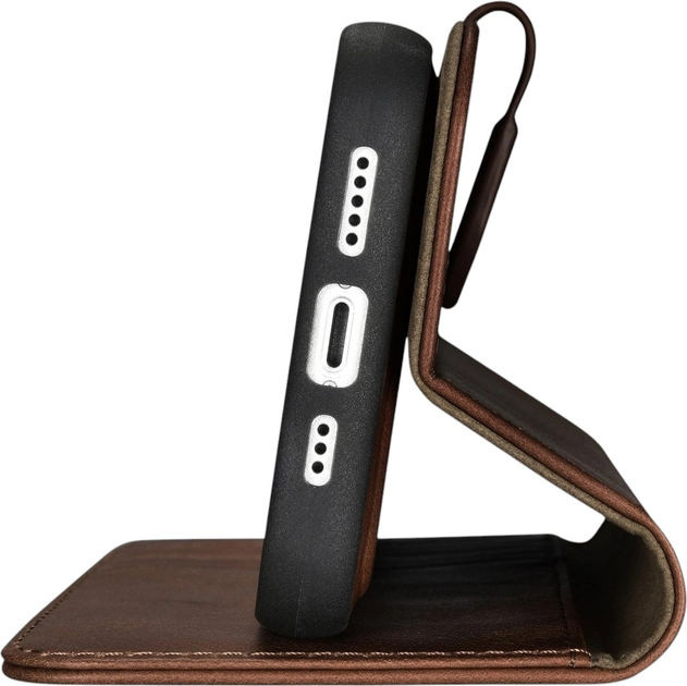 Чохол-книжка iCarer Oil Wax Premium Leather 2in1 Wallet Case з RFID для Apple iPhone 14 Plus Brown (WMI14220723-BN) - зображення 9