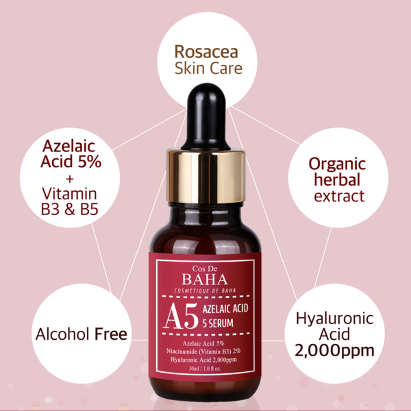 Сыворотка Cos De Baha Azelaic Acid 5% Serum A5 с азелаиновой кислотой 5% 30 мл - Фото 2 Сыворотка Cos De Baha Azelaic Acid 5% Serum A5 с азелаиновой кислотой 5% 30 мл - изображение 2