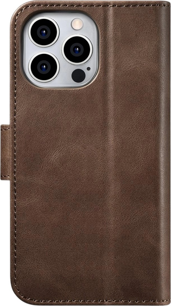 Etui z klapką iCarer Oil Wax Premium Leather 2in1 Wallet Case z RFID do Apple iPhone 14 Pro Brown (WMI14220722-BN) - obraz 2