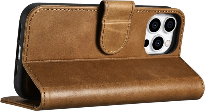 Чохол-книжка iCarer Oil Wax Premium Leather 2in1 Wallet Case з RFID для Apple iPhone 14 Pro Camel Tan (WMI14220722-TN) - зображення 10
