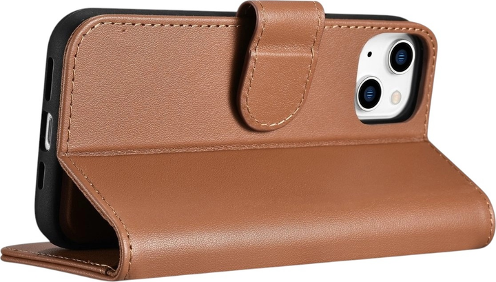 Etui z klapką iCarer Real Cowhide Premium Leather 2in1 Wallet Case z RFID do Apple iPhone 14 Plus Brown (WMI14220727-BN) - obraz 10
