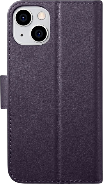 Чохол-книжка iCarer Real Cowhide Premium Leather 2in1 Wallet Case з RFID для Apple iPhone 14 Plus Dark Purple (WMI14220727-DP) - зображення 2