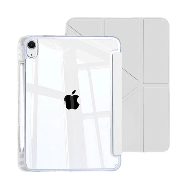 Чехол обложка Transparent Y-Fold desing + Right Pencil Holder BBM1 для iPad Air 4 2020/Air 5 2022 10,9"/Air 11" 2024(M2)/2025(M3)/2026(M4) Серый - изображение 7