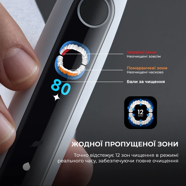 Розумна зубна електрощітка Oclean X Pro 20 Set Electric Toothbrush Black (6970810556964) - изображение 6
