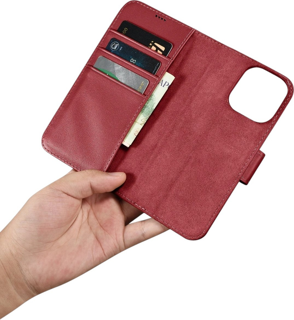 Чохол-книжка iCarer Real Cowhide Premium Leather 2in1 Wallet Case з RFID для Apple iPhone 14 Pro Max Red (WMI14220728-RD) - зображення 15