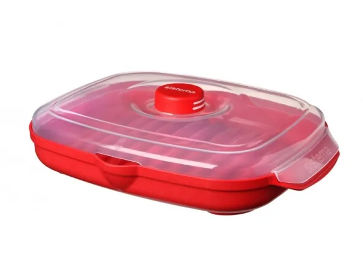 Pojemnik Sistema Microwave Easy Bacon! czerwony 950 ml (9414202011435) - obraz 2