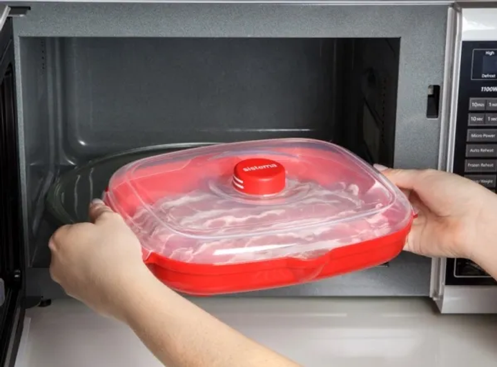 Pojemnik Sistema Microwave Easy Bacon! czerwony 950 ml (9414202011435) - obraz 6