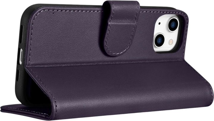 Чохол-книжка iCarer Real Cowhide Premium Leather 2in1 Wallet Case з RFID для Apple iPhone 14 Pro Dark Purple (WMI14220726-DP) - зображення 10