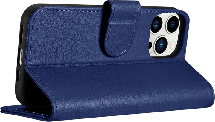 Чохол-книжка iCarer Real Cowhide Premium Leather 2in1 Wallet Case з RFID для Apple iPhone 14 Pro Blue (WMI14220726-BU) - зображення 10