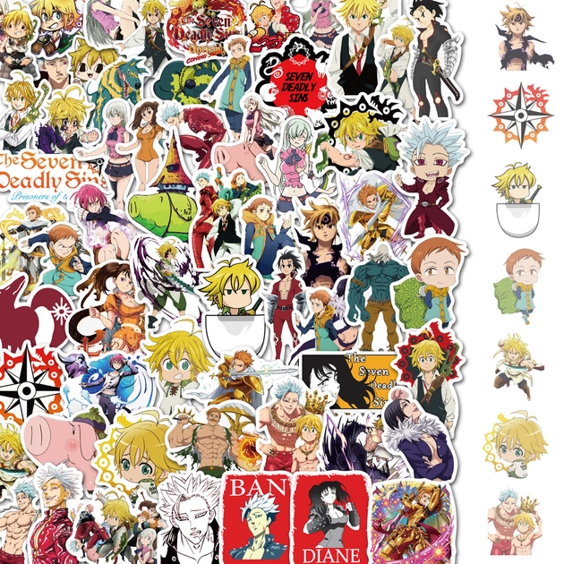 Стікерпак Сім смертних гріхів / The Seven Deadly Sins 50 шт.(MS_2D288A4ACA3B) - Фото 3 Стікерпак Сім смертних гріхів / The Seven Deadly Sins 50 шт.(MS_2D288A4ACA3B) - зображення 3