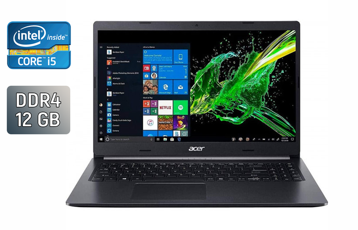 Ноутбук Acer Aspire 5 A515-54 / 15.6" (1920x1080) IPS / Intel Core i5-10210U (4 (8) ядра по 1.6 - 4.2 GHz) / 12 GB DDR4 / 512 GB SSD / Intel UHD Graphics / WebCam / Windows 10 б/в - Фото 1 Ноутбук Acer Aspire 5 A515-54 / 15.6" (1920x1080) IPS / Intel Core i5-10210U (4 (8) ядра по 1.6 - 4.2 GHz) / 12 GB DDR4 / 512 GB SSD / Intel UHD Graphics / WebCam / Windows 10 б/в - зображення 1